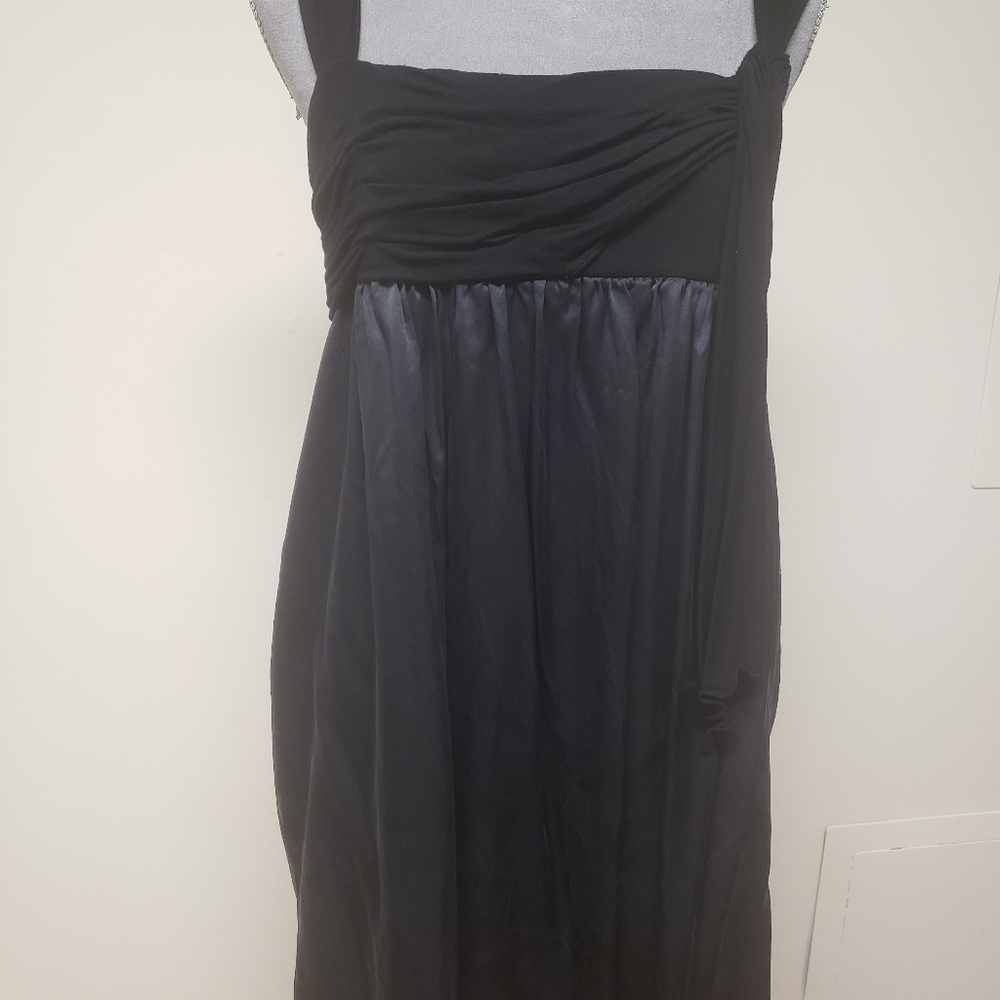 BCBGMaxAzria Front Tie Black Silk Balloon Dress